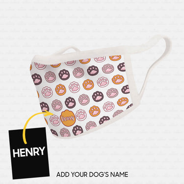 Personalized Dog Gift Idea - Many Cute Dog Paws On White For Dog Lovers - Cloth Mask